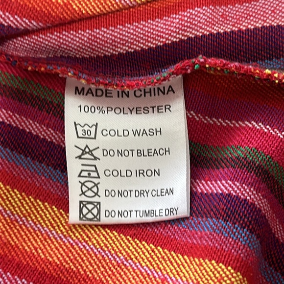 IVY CITY Co Girl’s Dress 2T Summer Rainbow Stripe Mexican Fiesta Sarape Design - Picture 4 of 5